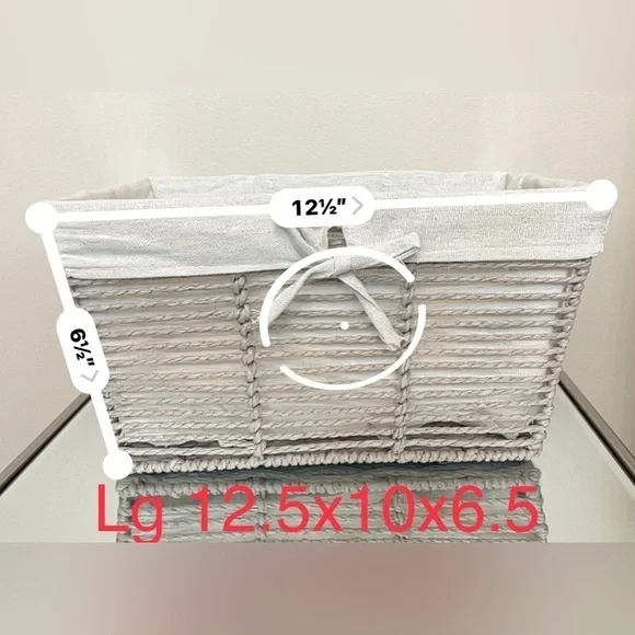 Basket set of 3 with liners for pantry, office, bathroom, organizing needs NWT - Picture 2 of 10